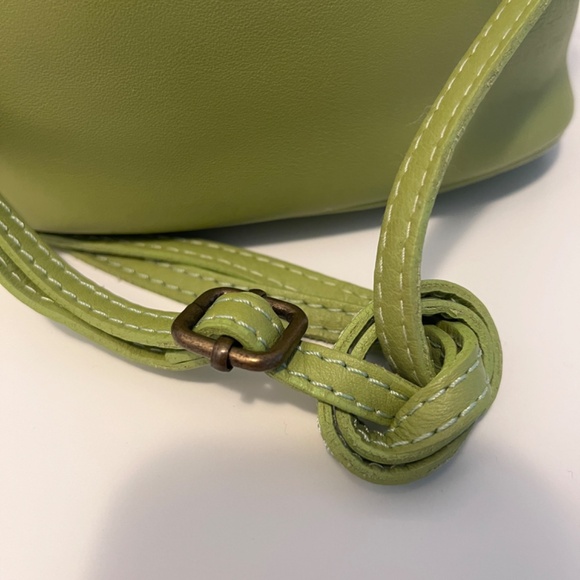 Borse In Pelle 🇮🇹 Italy Genuine Leather Small Crossbody Bag Purse Lime Green - Picture 4 of 14